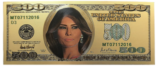 $500 First Lady Melania Trump 24kt Gold Bill